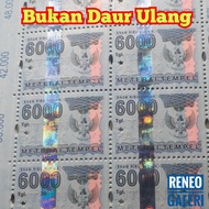 1 pc Materai Tempel Rp 6000 Rupiah Tahun 2005 2006 2007 2008 2009 2010 Matrai kuno jadul lama metera