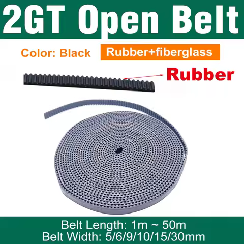 2GT Open Timing Belt Width 6/9/10/15mm 2GT Rubber Open Belt Small Backlash Linear Motion 3D Printer 
