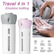 SAMPO 4-in-1 Smart Travel Bottle - Practical Portable Shampoo Soap Dispenser Bottle - 4-Sided Portab