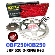 JRP Sprocket Set Honda CB250 520 O-Ring RED Chain Rantai Merah CB250R CBF250 Accessories Motor ORing
