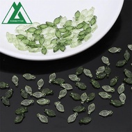 FORBETTER Green Transparent Leaf Shape Beads, Leaf Shape Transparent Green Acrylic Leaf Beads, Acryl