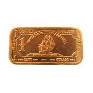 1 gram USA Iron Ship .999 Fine Copper Bullion Bar Cu Element 1g