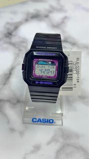 旺角有實體店G-SHOCK GLX-5500-1A 黑色搭配紫色按鍵 有潮汐/鬧鐘/計時功能 全新有盒有說明書