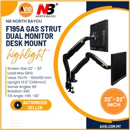 NB North Bayou F195A 22 24 26 28 30 32 Inch 22" ~ 32" Gas Strut Dual Monitor Desk Mount Monitor TV Stand Bracket F195A