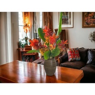 Flower vase in the shape of a large jar (36cm high - 19cm wide) for you to arrange many flowers, ban