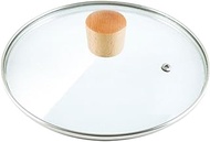 Luxshiny Glass Lid for Frying Pan with Wood Handle 18cm Replacement Lid Glass Top Covers for Skillets Pots Cast Iron