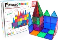 (全新)Picasso tiles PT60 磁力片 / 磁力積木 60pcs Magnetic Tiles STEM Building Set