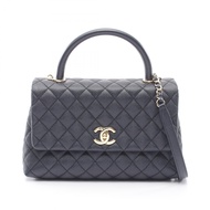 【二手】香奈兒 (Chanel) Coco Handle 29TOP翻蓋包，絎縫工藝，A92991 海軍藍小牛皮（牛皮），Coco Handle 絎縫工藝雙鏈肩背包
