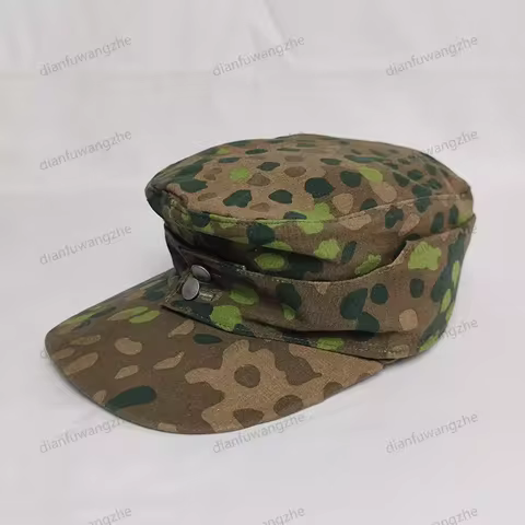 German M43 Pea Camouflage Mountain Hat WW2 Camouflage Hat Caviar Pattern Buckle