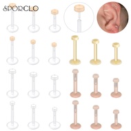 SPORCLO 14G/16G Earring 1 Pc Transparent Ear Piercing Acrylic Earring Pink Stud Earring Conch Earrin