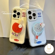 Cute Couples Table Tennis Badminton Racket Bracket Case for Redmi 10 12C 10C A2 A1 13C 9C 9A 10A 12 