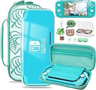 Switch Lite Accessories Bundle, Switch Lite Case and Animal Crossing Switch Lite Carrying Case, Screen Protector for Nintendo Switch Lite, Switch Game Case, Thumb Caps, Portable Switch Lite Travel Bag