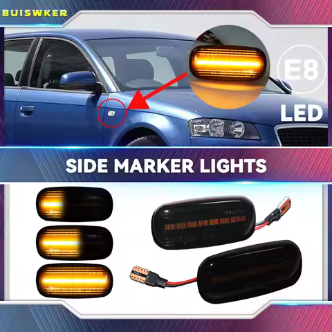For Audi A3 S3 8P A4 S4 RS4 B6 B7 B8 A6 S6 RS6 C5 C6 05-08 Super LED Front Fender Side Marker Turn S