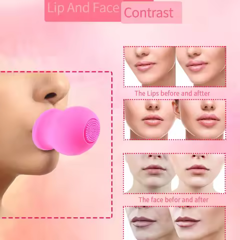 1pc Silicone Lip Pump with Brush Lip Enhancer Plumping Device Face Beauty Manual Pressing Plumper To