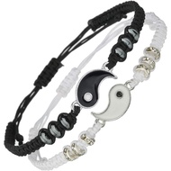 Best Friend Bracelets for 2 Matching Yin Yang Adjustable Cord Bracelet for Bff Friendship Relationsh