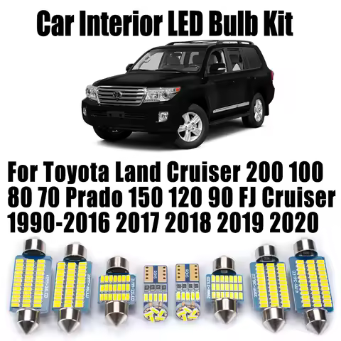For Toyota Land Cruiser 200 100 80 70 Prado 150 120 90 FJ Cruiser 1990-2020 Canbus Car Reading Bulbs