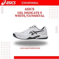 ASICS Gel Dedicate 9 Pickleball Shoes (White/Gunmetal) Mens