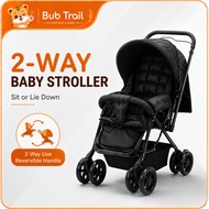 Stroller Baby Foldable Iron Oxford Reversible Reclining 60kg Newborn Travel Large-wheeled stroller
