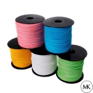 MK 100Yard 2.8mm Flat Faux Suede Braided Cord Korean Velvet Leather Handmade Thread String Rope For 