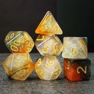 Acrylic DND Dice 7 Piece Polyhedral Dice Set for DND TTRPG Dungeons and Dragons Pathfinder Mica Glit