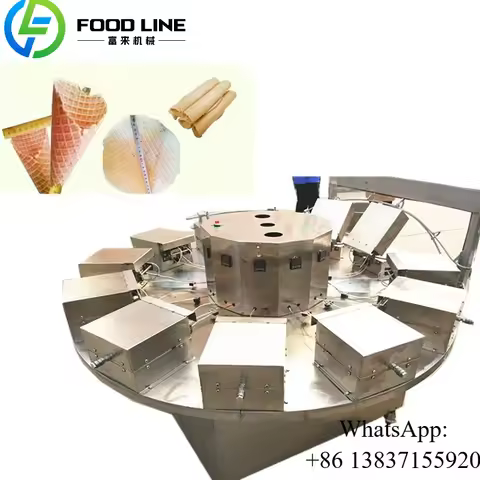 Custom Automatic Ice Cream Waffle Cone Maker Making Machine Sugar Wafer Ice Cream Paper Cones Baking