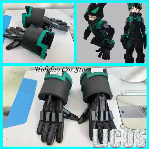 Anime Akademia Izuku Midoriya Deku Cosplay Props Green Black Gloves Costume Accessories ﻿Halloween P