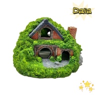 DALIA Hobbit House, Thatched House Simulation Aquarium Decoration, Hut Resin Betta Hideout Cave Fish