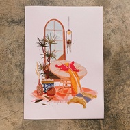 Interior Series Art Print Illustration,Woman illustration print,fashion illustration,bohemian print,