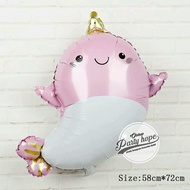 Dolphin sea animal foil balloon / pink dolphin animal character balloon / pink dolphin balloon