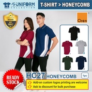 [Original Brand] Oren Sport HC27 Unisex Honeycomb Short Sleeve Collar Polo Shirt / Customize Logo T-