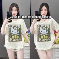 SCRATCHED T-SHIRT WITH LUCKY CAT PRINT (SCRATCHED SHIRT _ CAT _ NEW) FORM < 68KG