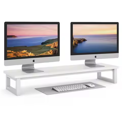 Dual Monitor Stand Riser, 39Inch Large Monitor Stands for 2 Monitors, Computer Monitor Stand, Wooden