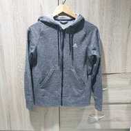 Second-Hand Adidas Women's Climawarm gray Fleece Lined Hoodie Jacket