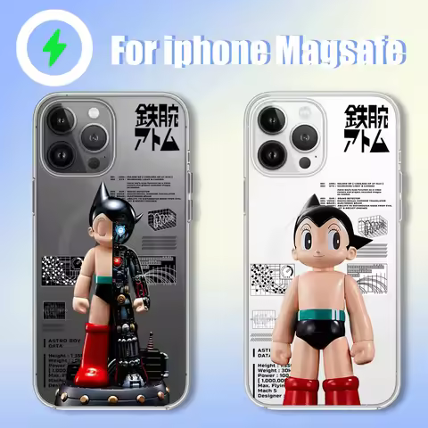 Cartoon A-Astro Boy Cool Phone Case for iPhone 12 11 13 14 15 16 Max Pro Plus Magsafe Magnetic Wirel