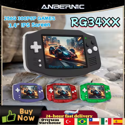 ANBERNIC RG34XX Handheld Game Console 3.4-inch IPS Screen Linux 64-bit System RG 34XX Retro Video Ga