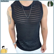 ksifwvbn Casual Men Sleeveless Top Men Knitting Vest Mens Summer Sleeveless Knit Vest Slim Fit Hollo