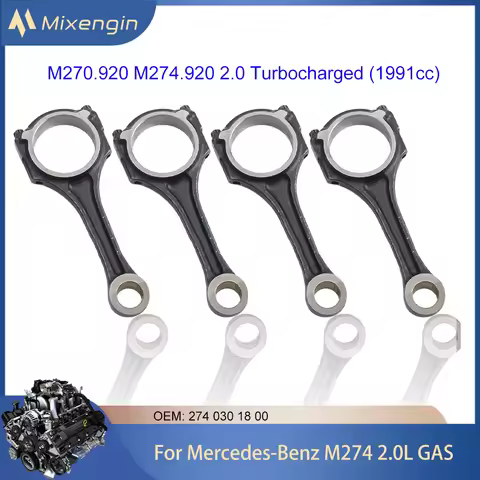 Engine 4PC Connecting Rod Fit M270 M274 2.0 GAS For Mercedes-Benz C200 C250 C300 CLS260 E200 E250 E3