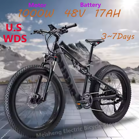 Ebike GS9 PLUS Off-Road Electric Bike 26 Inch Fat Tire Bike 1000W 48V 17ah Hidden Battery Hydraulic 