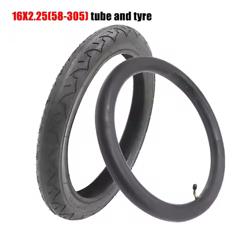 Electric Bicycle Tires 16x2.25(58-305) Inch Tire Bike Tyre Inner Tube size 16X2.125 with a Bent Angl