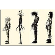 Tim Burton Movie Beetlejuice Edward Cior Movie Canva Art Wall Print Room Decor Poter For Bedroom Pai