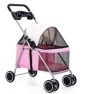 Pet Stroller Portable Foldable Pet Trolley Dog Cat Cat out Stroller Four-Wheel Trolley Hot