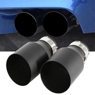 1Piece Car Black Stainless Steel Exhaust System Muffler Tip End Bevel Edge Outlet Universal Modified