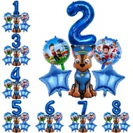 ชุดบอลลูนวันเกิดธีมการผจญภัยแฟนตาซีของ Paw Patrol Archie Blue จำนวน 6 ชิ้น ได้รับอนุญาต บอลลูนตกแต่ง