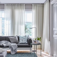 HILJA  Curtains, 1 Pair, White Color,  Light Filtering, Cosy Atmosphere 145x250 cm  145x250 cm