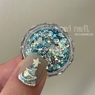 Pine tree green star emulsion jar - thenail.88