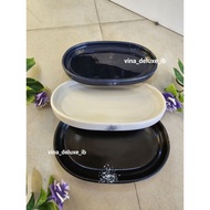 Indoceramic Oval Ceramic Plate Unique & Aesthetic Japanese Style (per unit) Kitchenware