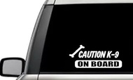 Caution K9 On Board Guard Dog Police Sign Bone Quote Window Laptop Vinyl Decal Decor Mirror Wall Bathroom Bumper Stickers for Car 6 Inch