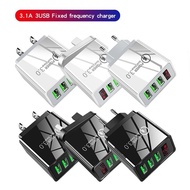 จอแสดงผลดิจิตอล5V 3.1A 100-220V 3Usb ที่ชาร์จไฟรวดเร็ว USB ปลั๊กที่ชาร์จเร็วสมาร์ทโฟน USB 3.0ป้องกันการชาร์จไฟเกินสำหรับ Xiaomi