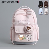 Cat Cute School Bag Girl Aesthetic School Backpack Casual Bagpack Woman Waterproof Beg Sekolah Perem