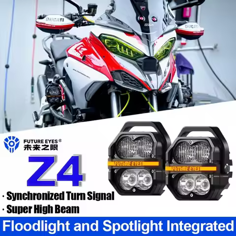 FUTURE EYES Z4 Motorcycle Floodlight LED Floodlight and Spotlight Integrated with DRL Super High Bea